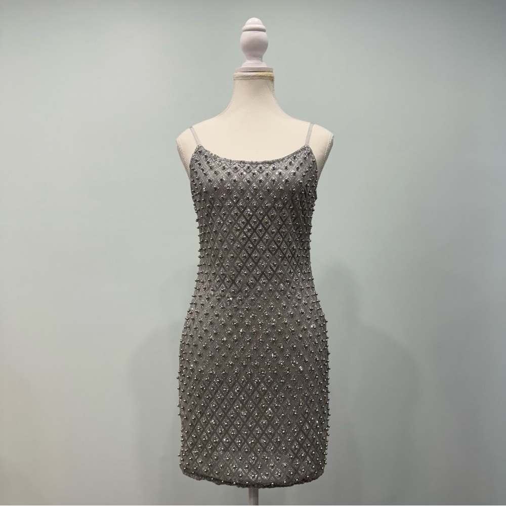 Fashion Nova Silver Roxi Dress Size Medium - Picture 4 of 12